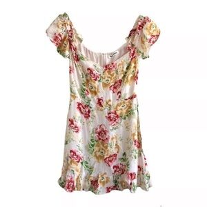 Reformation Hyacinth Mini Dress Winona Floral Off The Shoulder